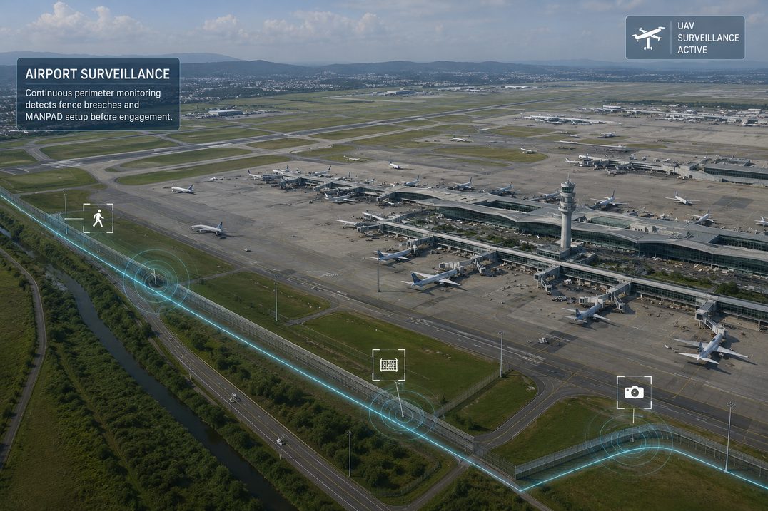 Airport perimeter surveillance from the air