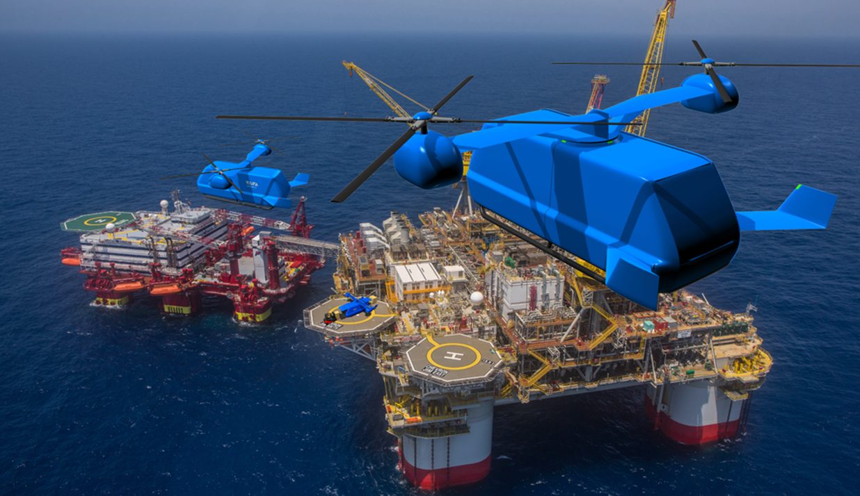 Avira heavy-lift system over an offshore platform